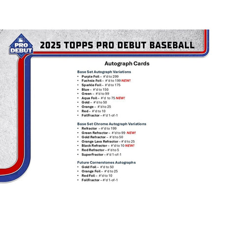 2025 Topps Pro Debut Baseball Hobby Box