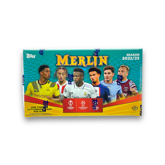 2022-23 Topps UEFA Club Competitions Merlin Chrome Soccer Hobby Box Opened Live
