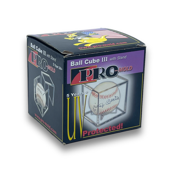Pro-Mold Clear Baseball Cube w/ Stand
