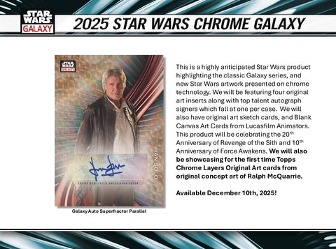 PRE-ORDER: 2025 Topps Star Wars Chrome Galaxy Hobby Box