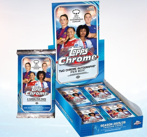 PRE-ORDER: 2025-26 Topps UEFA Women's Champions League Chrome Soccer Hobby Box