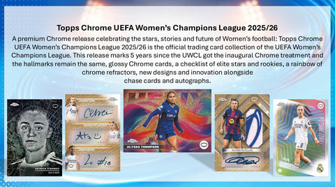 PRE-ORDER: 2025-26 Topps UEFA Women's Champions League Chrome Soccer Hobby Box