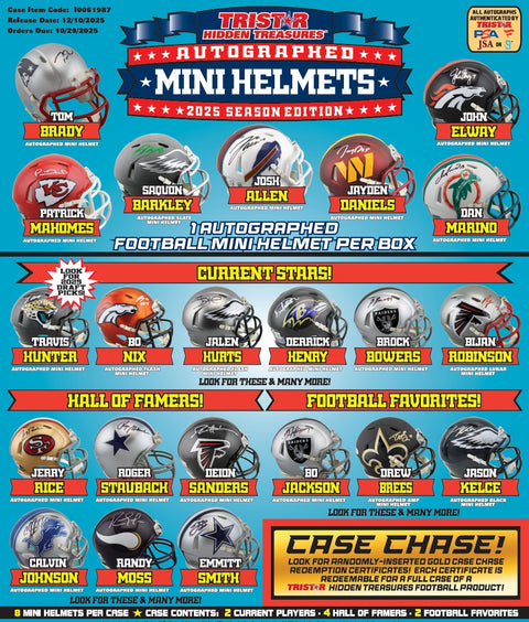 2025 Tristar Hidden Treasures Autographed Mini Football Helmet Box