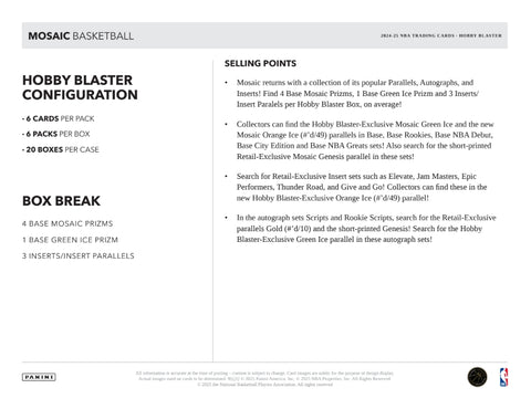 2024-25 Panini Mosaic Basketball Hobby Exclusive Blaster Box