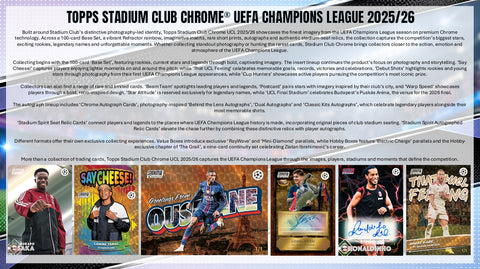 PRE-ORDER: 2025-26 Topps UEFA Champions League Stadium Club Chrome Hobby Box