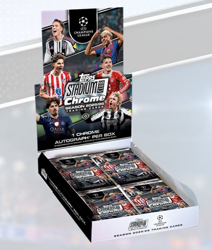 PRE-ORDER: 2025-26 Topps UEFA Champions League Stadium Club Chrome Hobby Box