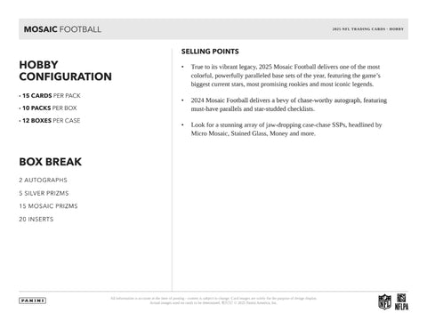 2025 Panini Mosaic Football Hobby Box