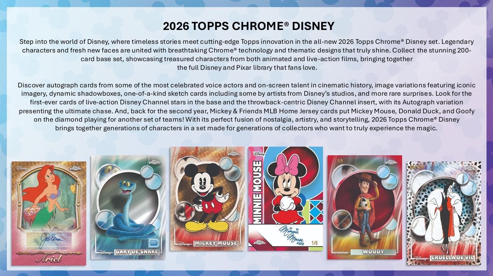 2026 Topps Chrome Disney Hobby Box – HOFBC