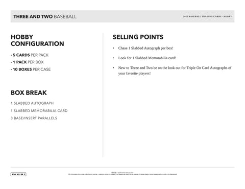 2025 Panini Three & Two Baseball Hobby Box