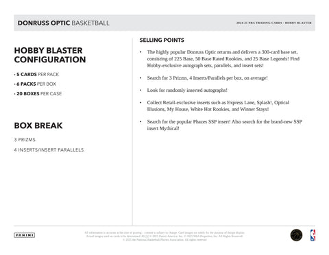 2024-25 Panini Donruss Optic Basketball Hobby Exclusive Blaster Box