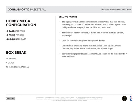 2024-25 Panini Donruss Optic Basketball Hobby Exclusive Mega Box