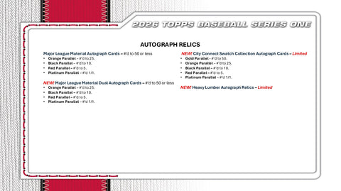 PRE-ORDER: 2026 Topps Series 1 Baseball Value 40-Box Case