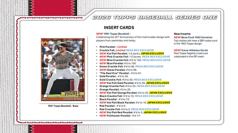 PRE-ORDER: 2026 Topps Series 1 Baseball Value 40-Box Case