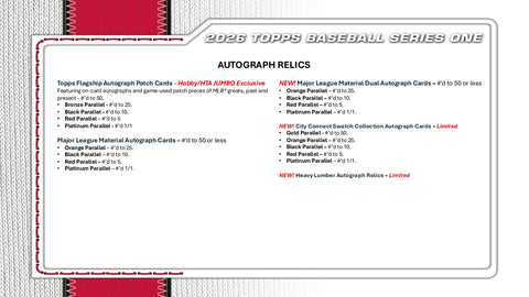 PRE-ORDER: 2026 Topps Series 1 Baseball Hobby Box