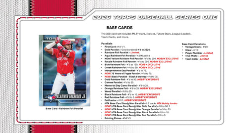 PRE-ORDER: 2026 Topps Series 1 Baseball Hobby Box