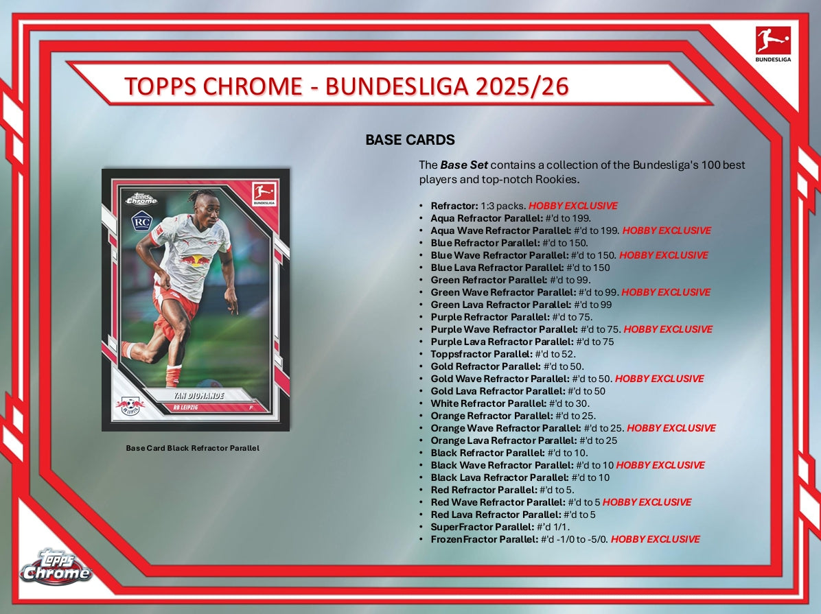 2025-26 Topps Chrome Bundesliga Soccer Hobby Box – HOFBC