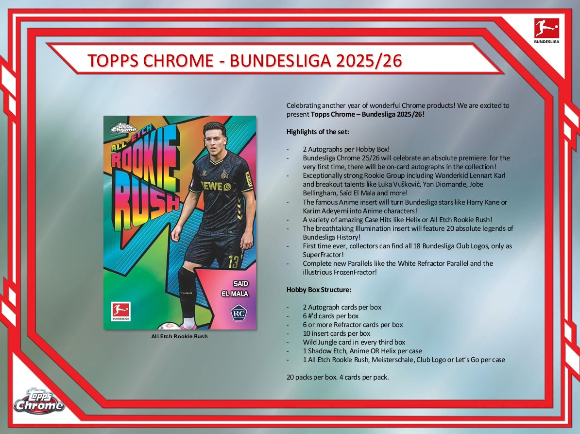 2025-26 Topps Chrome Bundesliga Soccer Hobby Box – HOFBC