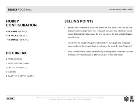 2025 Panini Select Football Hobby Box