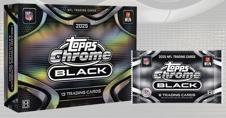 PRE-ORDER: 2025 Topps Chrome Black Football Hobby Box – HOFBC