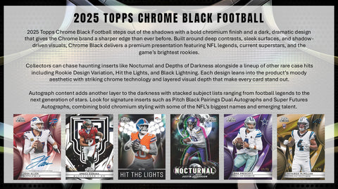 PRE-ORDER: 2025 Topps Chrome Black Football Hobby Box
