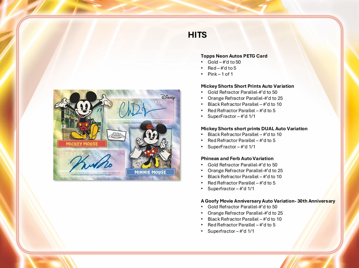 2026 Topps Disney Neon Value Box – HOFBC