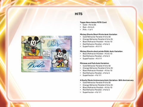 PRE-ORDER: 2025 Topps Disney Neon Value Box