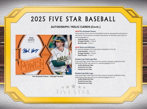 2025 Topps Five Star Baseball Hobby Box