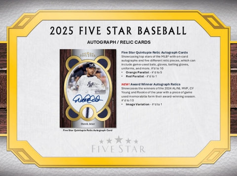 2025 Topps Five Star Baseball Hobby Box