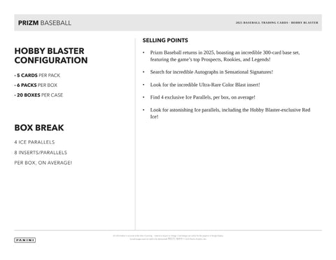 2025 Panini Prizm Baseball Hobby Exclusive Blaster Box