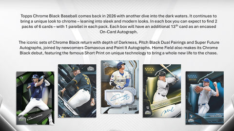 PRE-ORDER: 2026 Topps Chrome Black Baseball Hobby Box