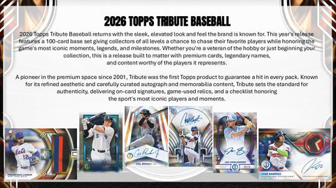 PRE-ORDER: 2026 Topps Tribute Baseball Hobby Box