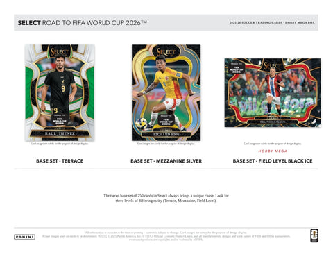 PRE-ORDER: 2025-26 Panini Select Road to FIFA World Cup Soccer Hobby Mega Box