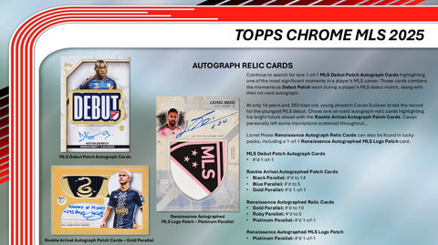 PRE-ORDER: 2025 Topps MLS Chrome Soccer Hobby Box