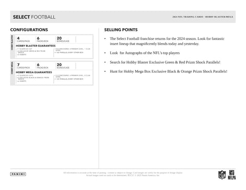 2024 Panini Select Football Hobby Exclusive Mega Box