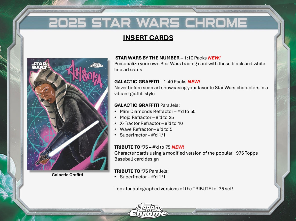 2025 Topps Star Wars Chrome Hobby Box – HOFBC