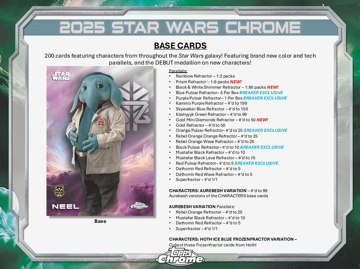 2025 Topps Star Wars Chrome Hobby Box – HOFBC