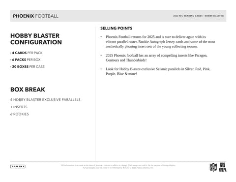 2025 Panini Phoenix Football Hobby Blaster Box