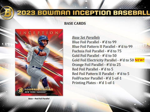 2023 Bowman Inception Baseball Hobby Box Opened Live