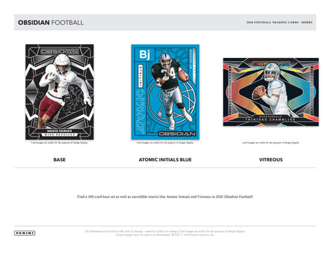 PRE-ORDER: 2026 Panini Obsidian Football Hobby Box