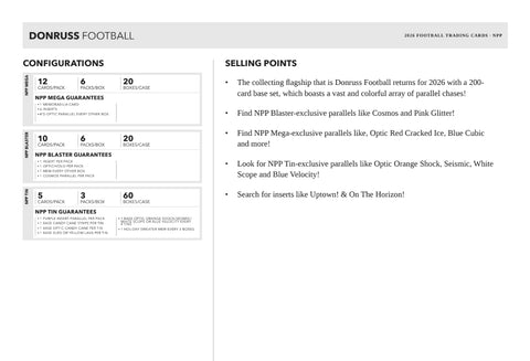 PRE-ORDER: 2026 Panini Donruss Football Hobby Tin
