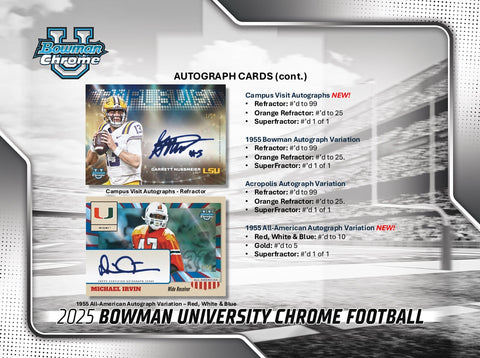 2025 Bowman University Chrome Football Hobby Box