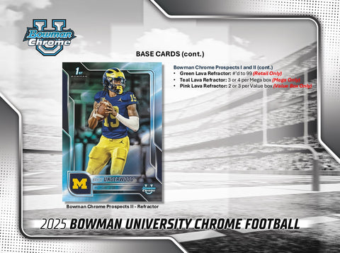 2025 Bowman University Chrome Football Hobby Box
