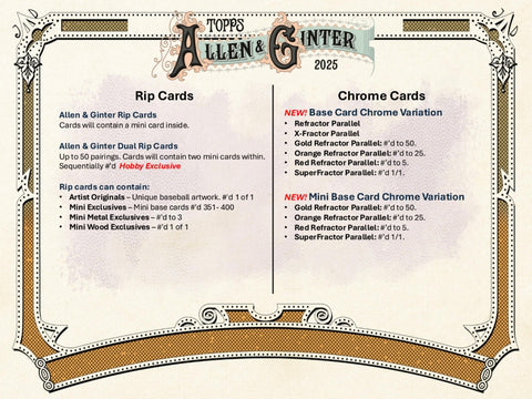 2025 Topps Allen & Ginter Baseball Hobby Box