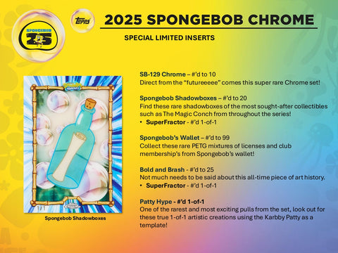 2025 Topps Chrome Spongebob Squarepants 25th Anniversary Hobby Box