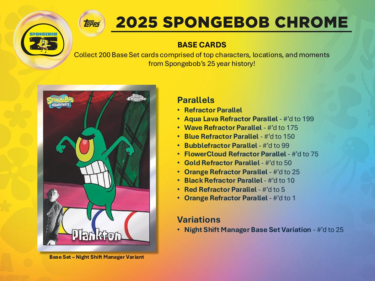 2025 Topps Chrome Spongebob Squarepants 25th Anniversary Hobby Box