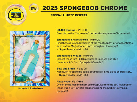 2025 Topps Chrome Spongebob Squarepants 25th Anniversary Value Box