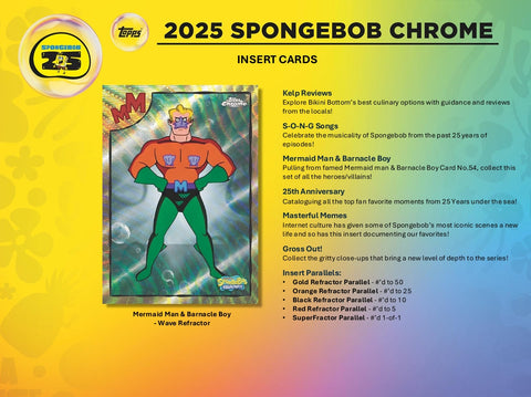 2025 Topps Chrome Spongebob Squarepants 25th Anniversary Value Box