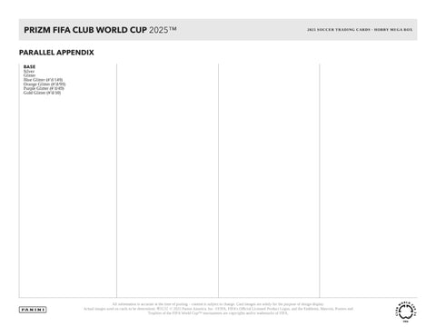 2025 Panini Prizm FIFA Club World Cup Soccer Hobby Exclusive Mega Box