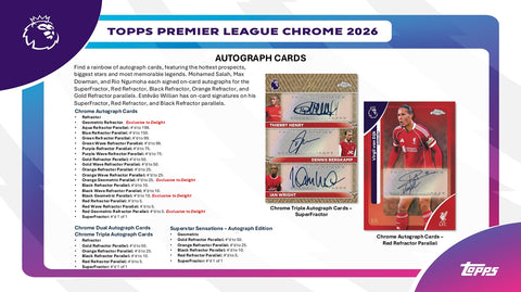 PRE-ORDER: 2026 Topps Chrome Premier League Soccer Hobby Box