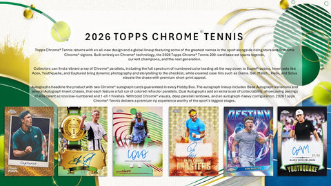 PRE-ORDER: 2026 Topps Chrome Tennis Delight 6-Box Case